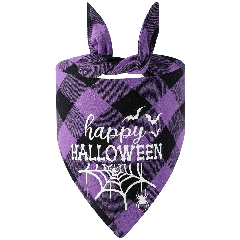 Plaid Luminous Pet Bandanas