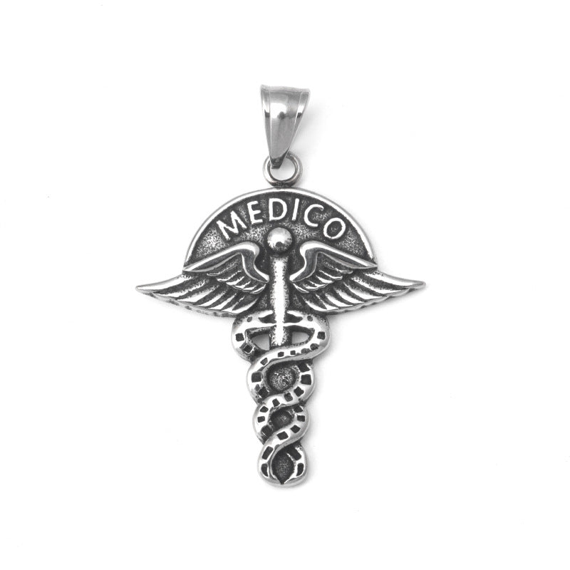 Double Snake Stick Medical Aid Necklace