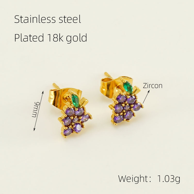 Zircon Grape Earring