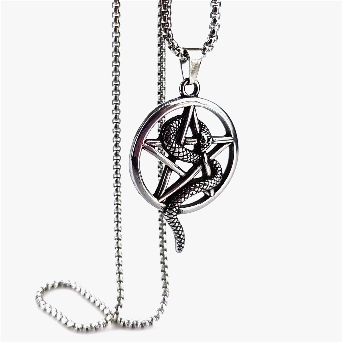 snake and pentagram necklace