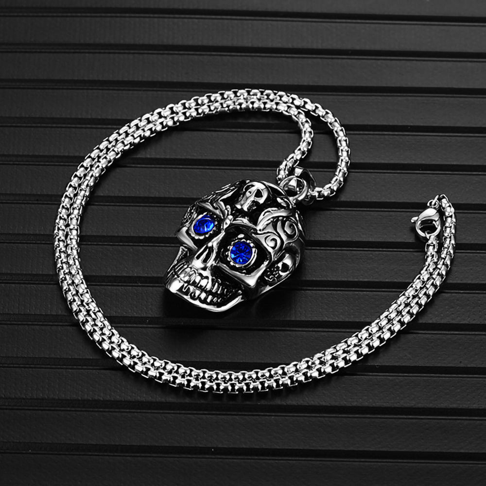 Cast Skeleton Head Jewel Necklace