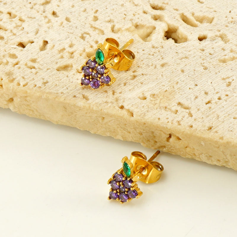 Zircon Grape Earring