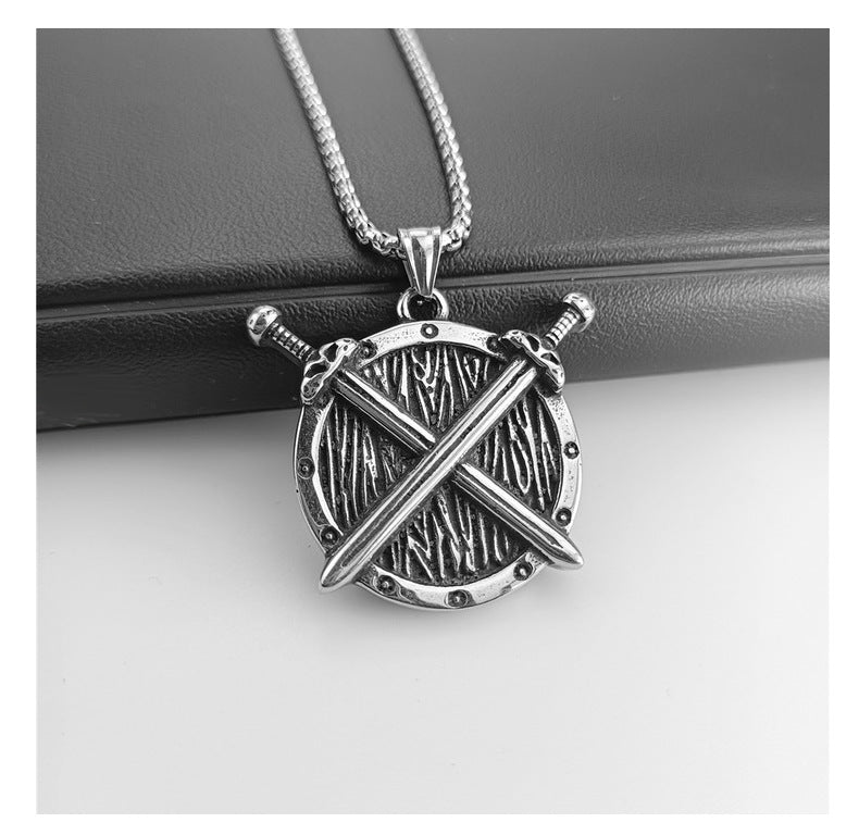 Sword and Shield Warrior Necklace