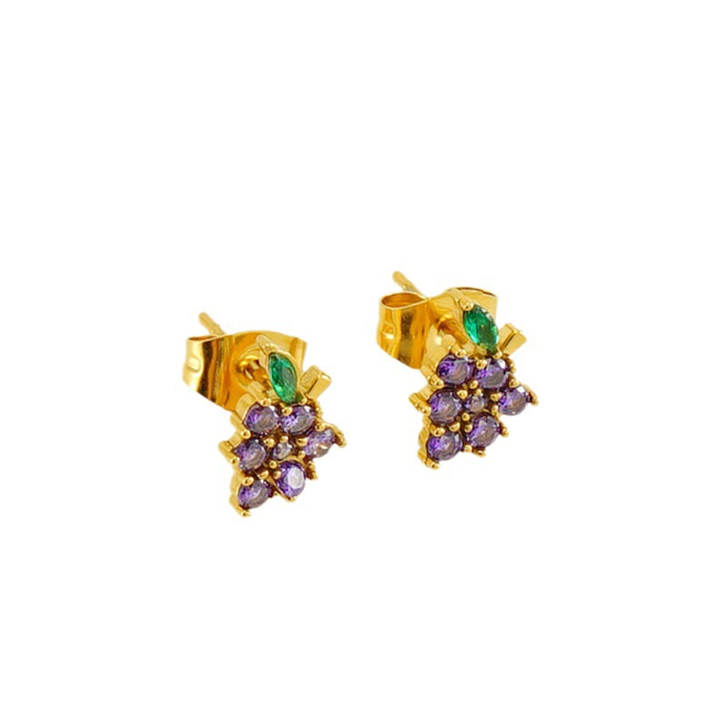 Zircon Grape Earring