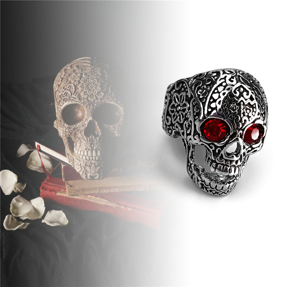 Ruby Skull Ring