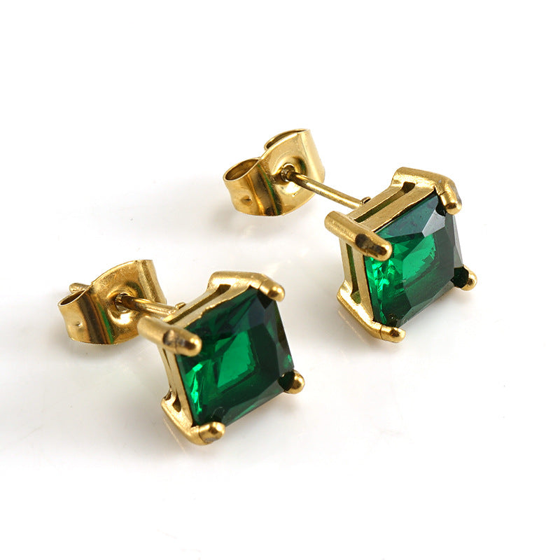 Zircon Inlaid Earring