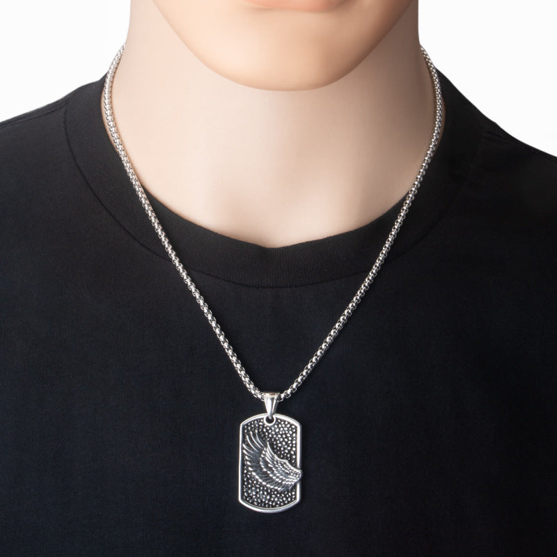 Minimalist Wing Shield Necklace