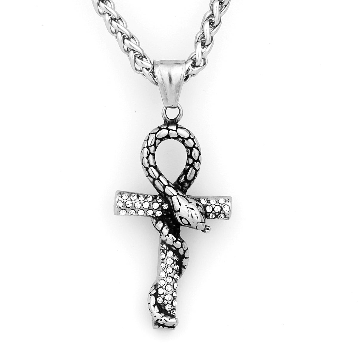 Collier Croix Serpent Foi