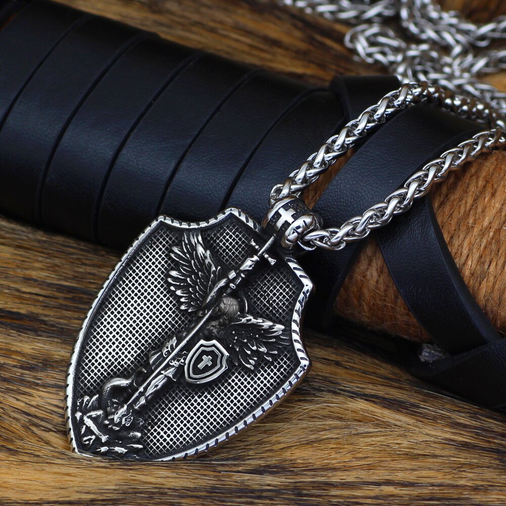 Archangel Cross Shield Necklace