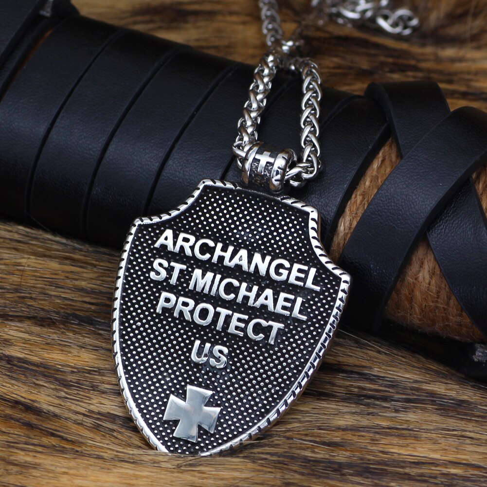 Archangel Cross Shield Necklace