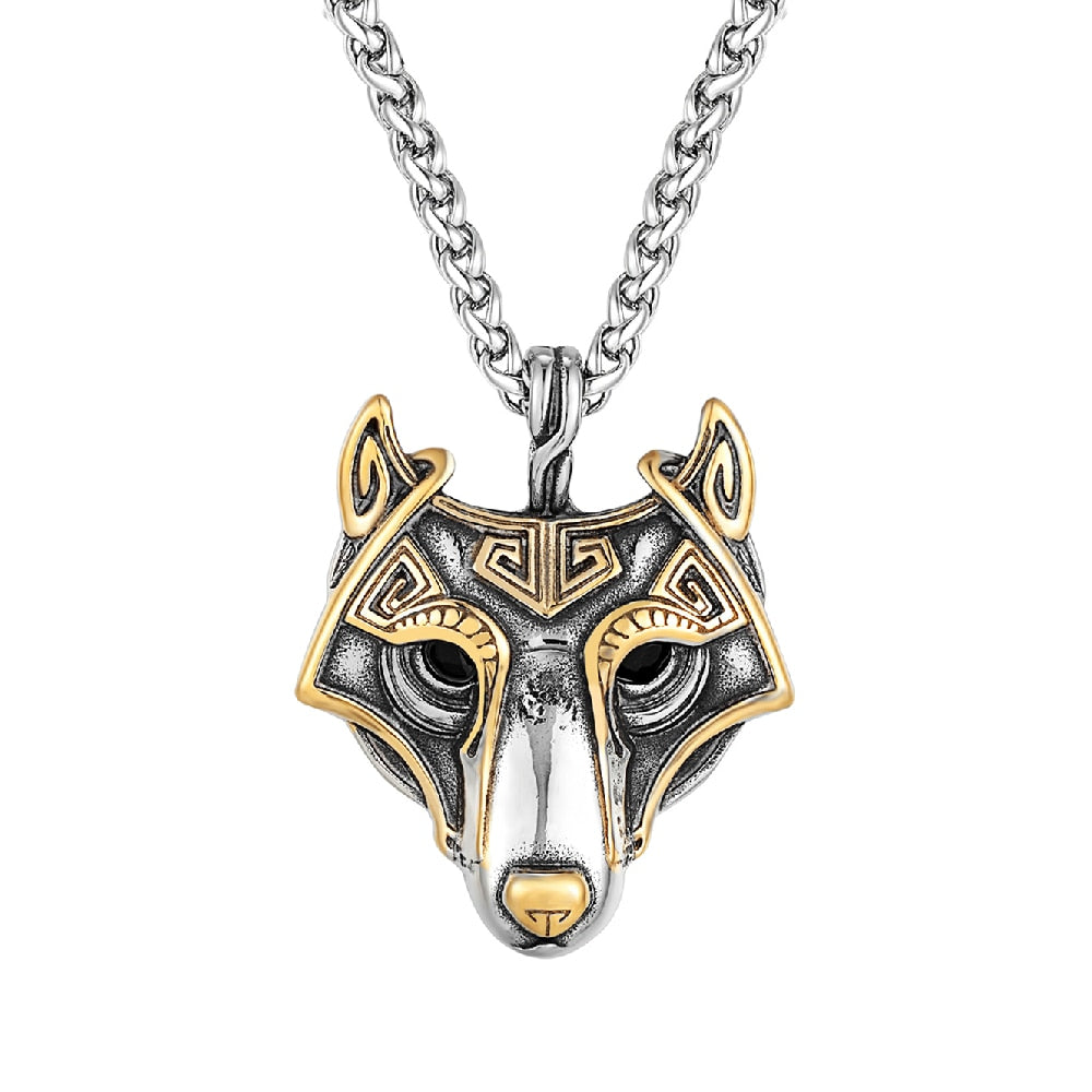 Vikings Wolf Head Necklace