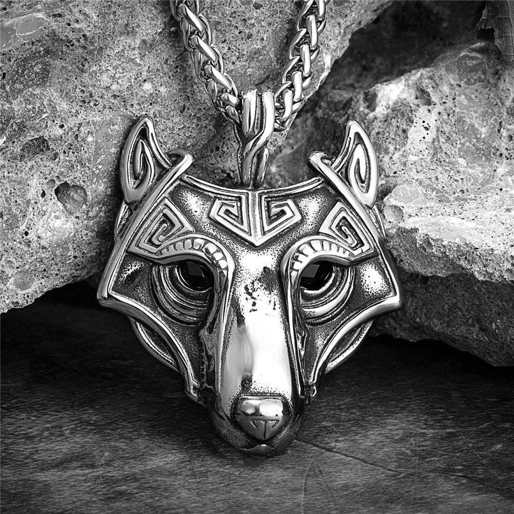 Vikings Wolf Head Necklace