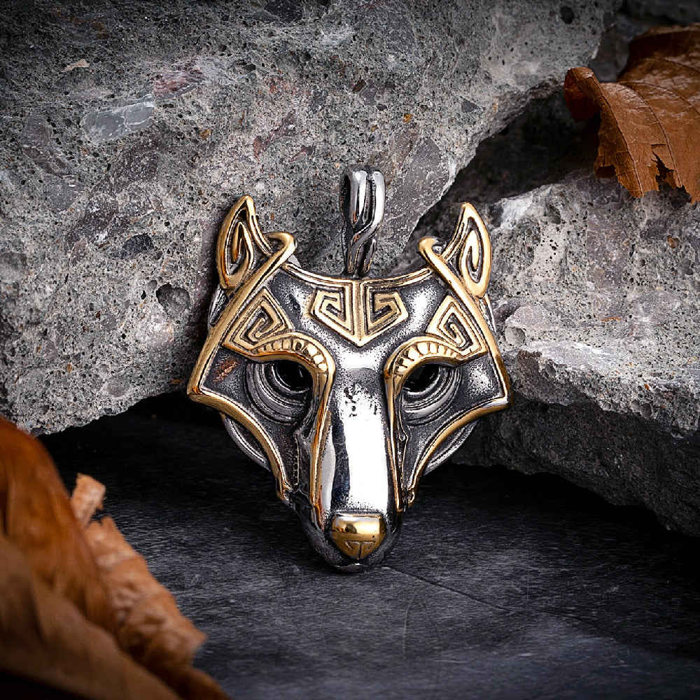 Vikings Wolf Head Necklace