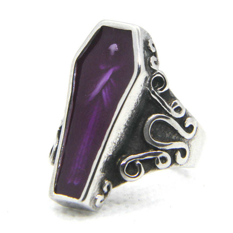 Anillo Calavera Vampiro Ataúd